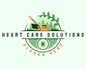 Lawn Mower Landscaping Eco logo design