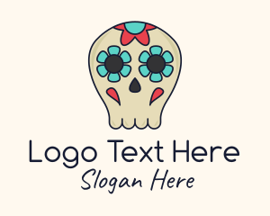 Taqueria - Flower Sugar Skull logo design