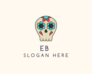 Mexican Flower Skull Logo