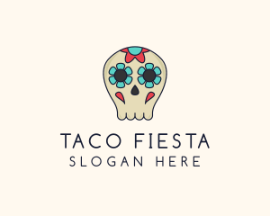 Mexican - Mexican Flower Skull logo design