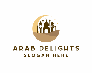 Arab - Mediterranean Desert Temple logo design