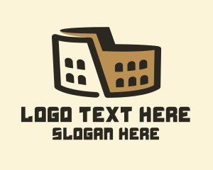 Town - Colosseum Rome Italy Landmark logo design