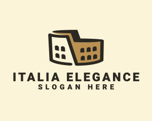 Colosseum Rome Italy Landmark logo design