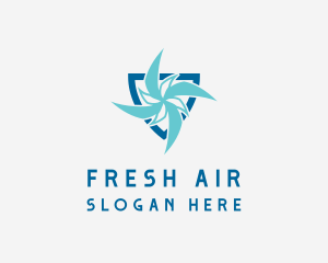 Blue Propeller Shield logo design