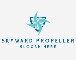 Blue Propeller Shield logo design