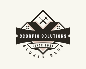 Roofing Carpentry Tools logo design