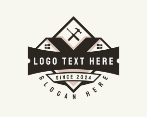 Roof - Roofing Carpentry Tools logo design