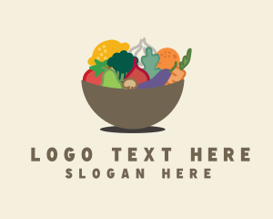 Produce - Fruit Veggie Bowl logo design