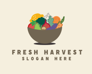 Veggie - Fruit Veggie Bowl logo design
