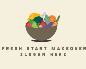 Fruit Veggie Bowl logo design