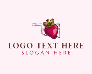 Cranberries - Oklahoma Strawberry Fruit logo design