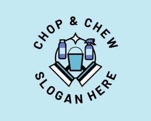 Sanitize - Cleaning Equipment Tools logo design