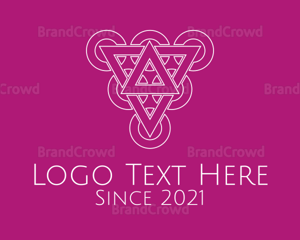 Geometric Grape Line Art Logo
