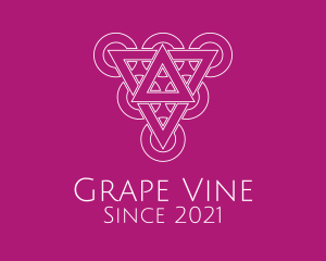 Grapes - Geometric Grape Line Art logo design