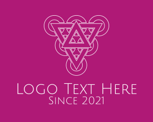 Wine Cellar - Geometric Grape Line Art logo design