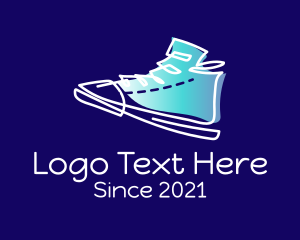 Running Shoes - Sneakers Line Art logo design