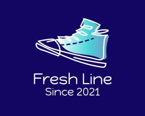 Sneakers Line Art logo design