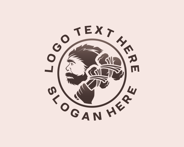 History - Prehistoric Primitive Caveman logo design