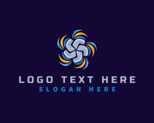 Warm - Fan HVAC Heating Cooling logo design