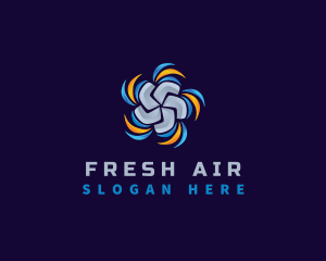 Fan HVAC Heating Cooling logo design