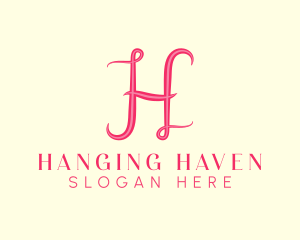 Fancy Pink Letter H logo design