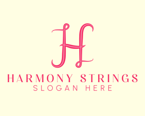 Fancy Pink Letter H logo design