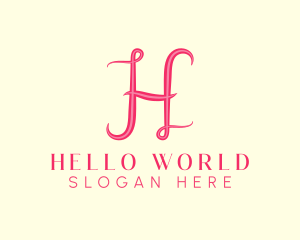 Fancy Pink Letter H logo design