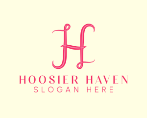 Fancy Pink Letter H logo design