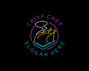 Neon Grilled Chicken logo design