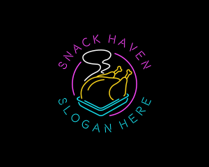 Neon Grilled Chicken logo design