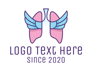Bronchitis - Respiratory Lungs Wings logo design