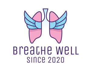 Asthma - Respiratory Lungs Wings logo design