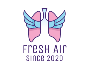 Respiratory Lungs Wings logo design