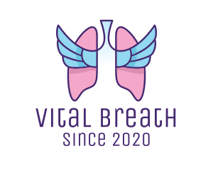 Respiratory Lungs Wings logo design