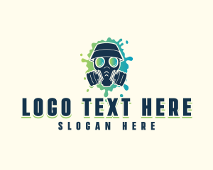 Paint Splatter - Gas Mask Graffiti Splatter logo design