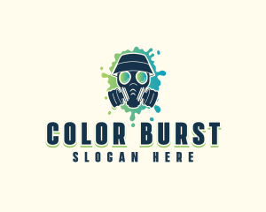 Splatter - Gas Mask Graffiti Splatter logo design