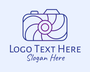 Travel Vlogger - Geometric Spiral Camera logo design