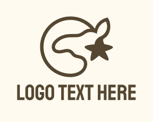 Horse Polo - Brown Camel Star logo design