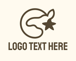Horseshoe - Brown Camel Star logo design