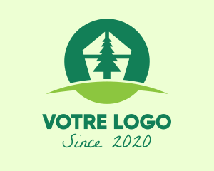 Environment Friendly - Green Pine Tree Home logo design