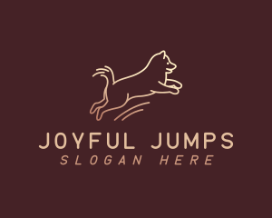 Dog Puppy Jump logo design