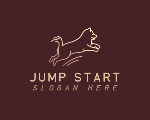 Dog Puppy Jump logo design