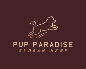 Dog Puppy Jump logo design