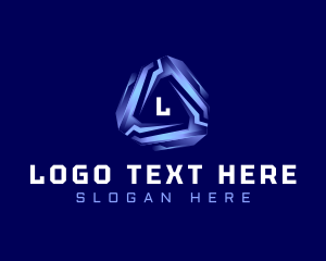 Tech Futuristic Triangle logo design