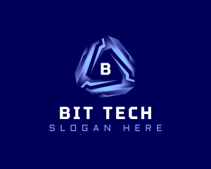 Tech Futuristic Triangle logo design