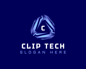 Tech Futuristic Triangle logo design