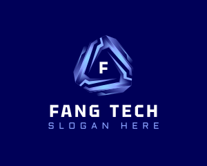 Tech Futuristic Triangle logo design