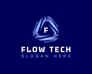 Tech Futuristic Triangle logo design