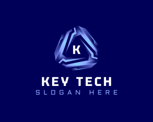 Tech Futuristic Triangle logo design