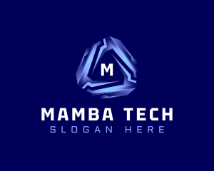 Tech Futuristic Triangle logo design